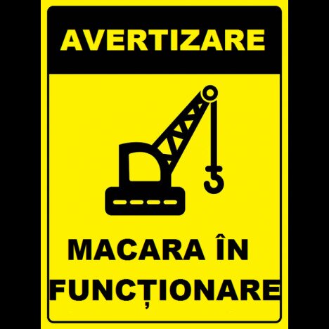 Placuta pentru macara in functionare